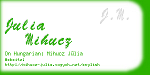 julia mihucz business card